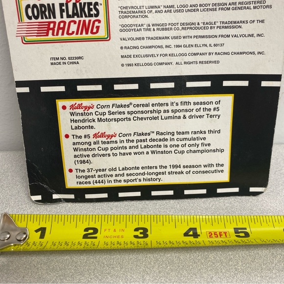 Kellogg's Corn Flakes Racing Die-Cast Car #5 Terry Labonte 1993 1994 - Picture 7 of 10